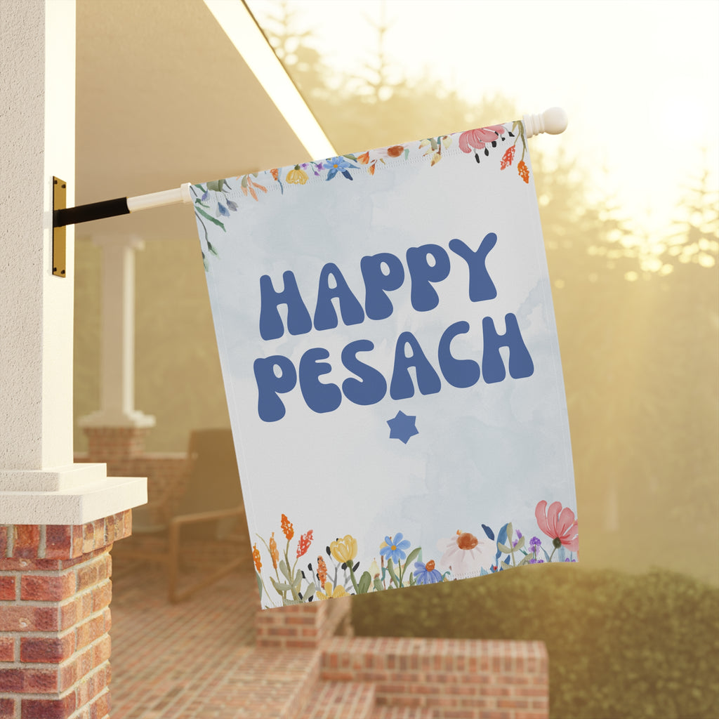 Passover Garden Flag, Chag Sameach Spring House Banner, Happy Passover Jewish Flag, 2 sizes, Jewish Holiday Decor, Passover Decorations
