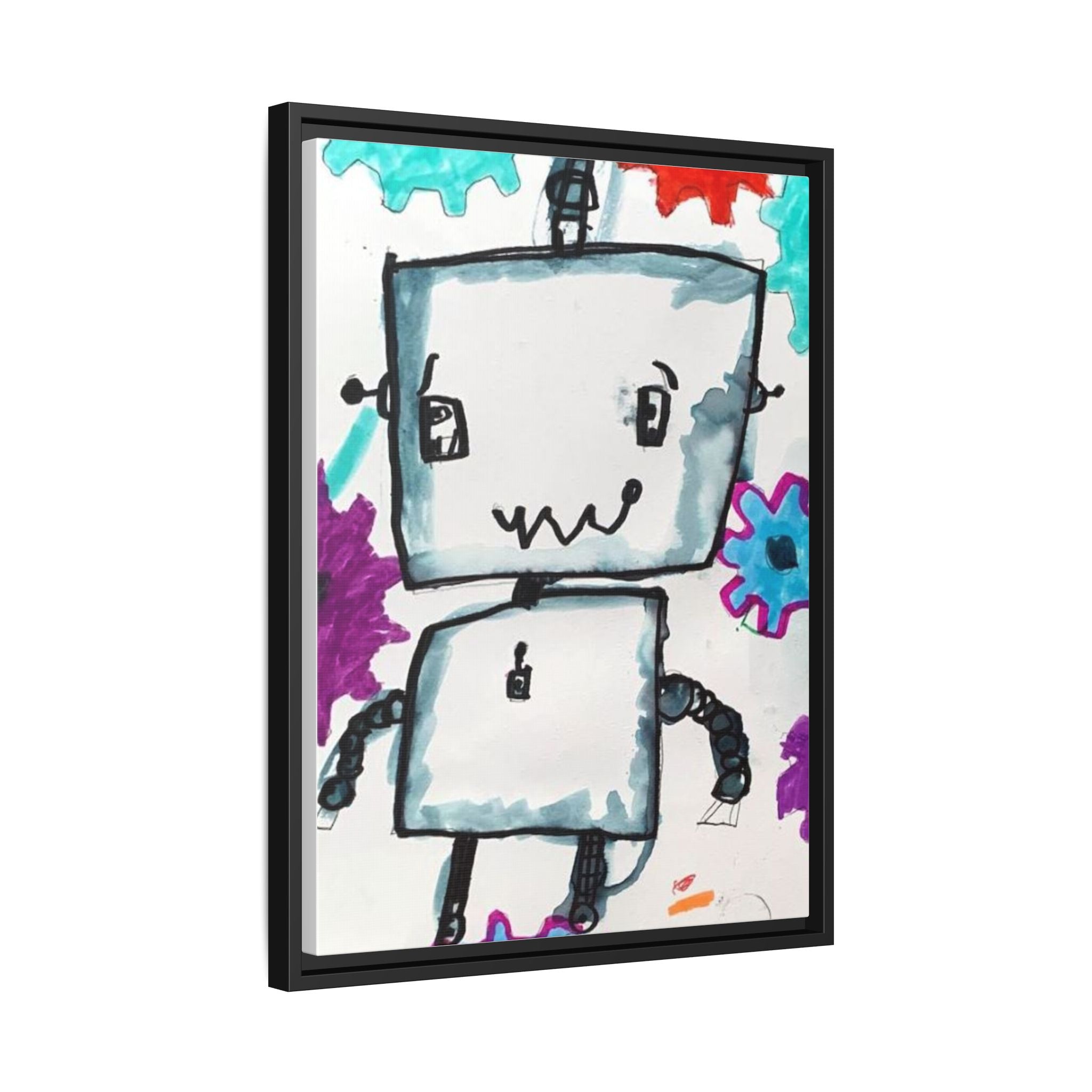 Nam June Paik Robots Matte Canvas Art by Jackson Smith Framed