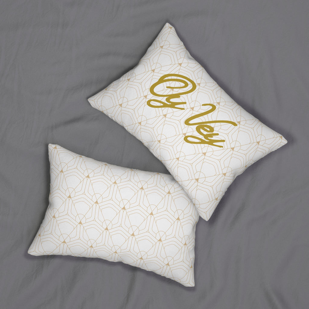 Oy Vey Throw Pillow Oy Vey Decorative Pillow Gold and White Oy Vey PIllow Jewish Home Decor