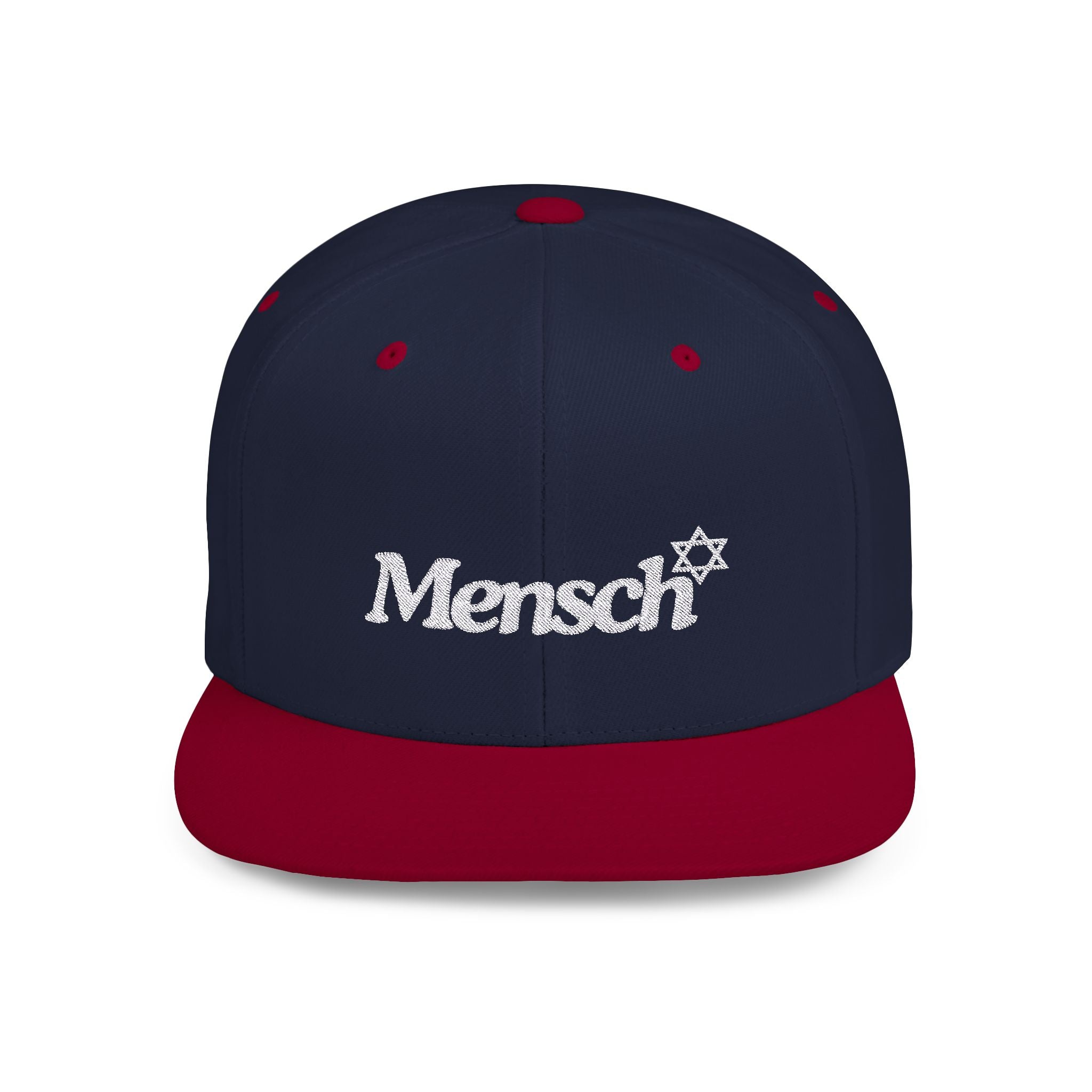 Mensch Flat Bill Snapback Jewish Hat Gift for Mensch