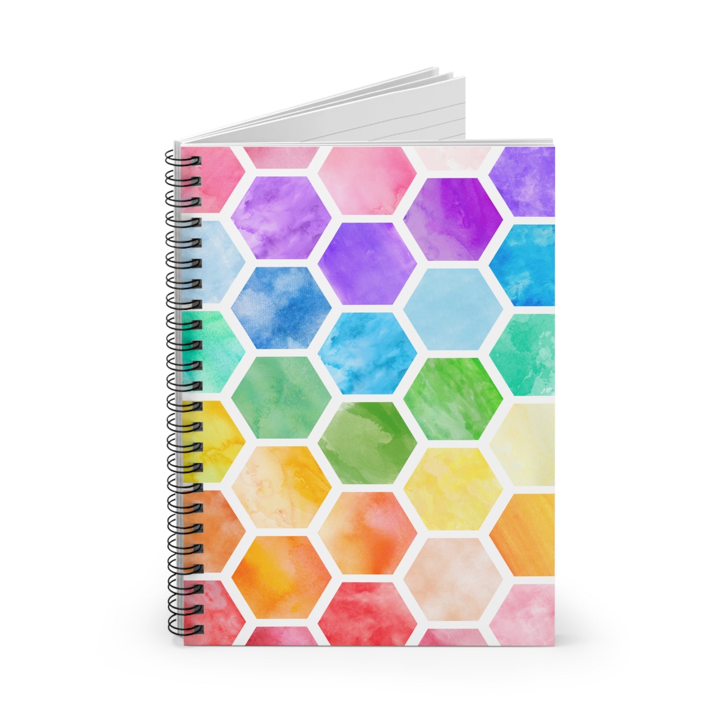 Colorful Hexagon Spiral Notebook - Ruled Lines, Vibrant Journal, Creative Stationery, Gift for Students & Artists, Sketchbook, Note Pad