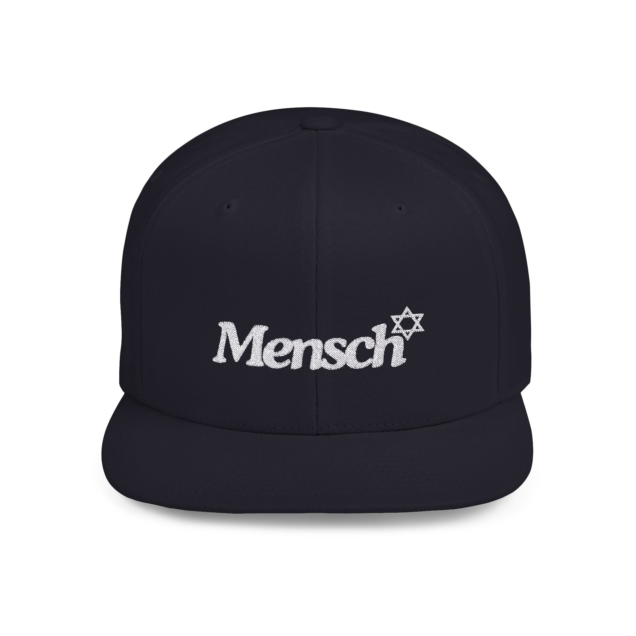 Mensch Flat Bill Snapback Jewish Hat Gift for Mensch