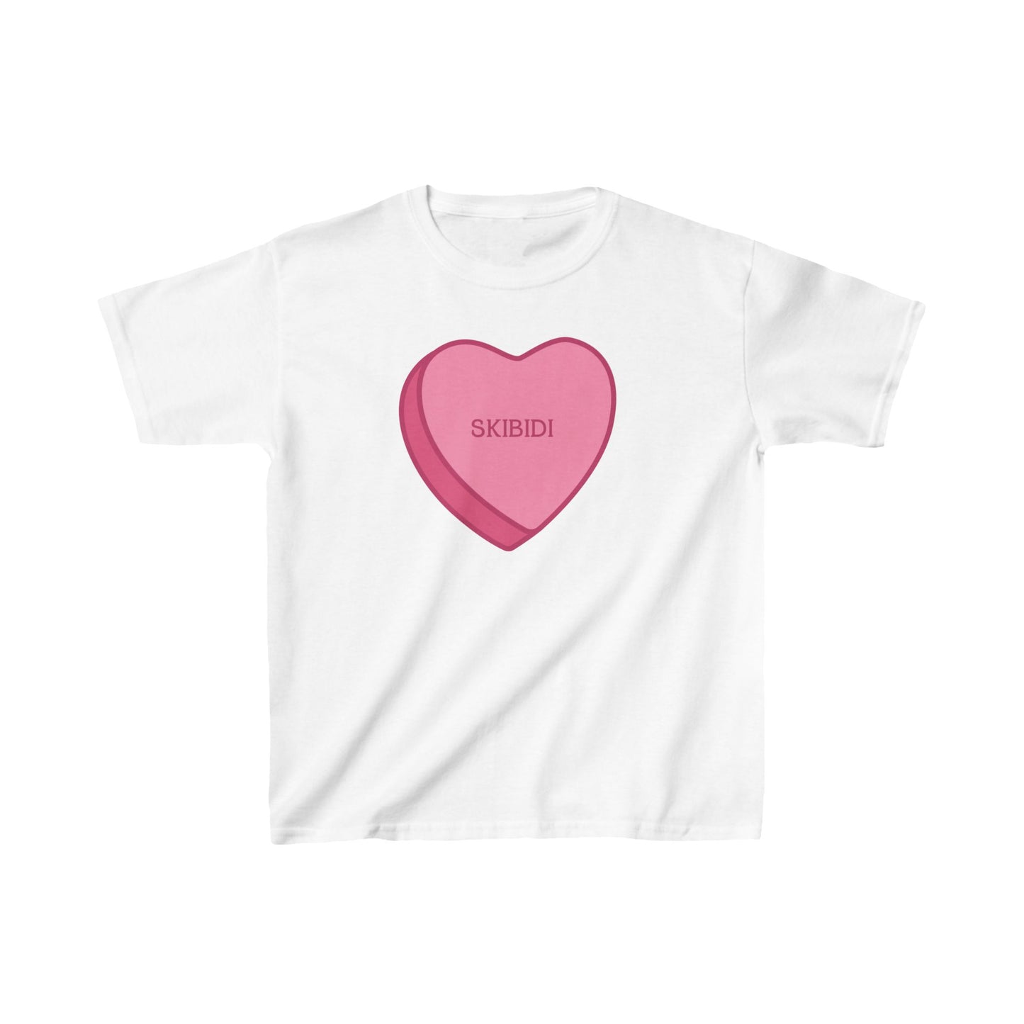 Kids Valentine's Day Candy Hearts T-Shirt, Skibidi Heart Tee for Children - Love Gift, Valentine's Shirt, Heart Print Top, Valentine's Day