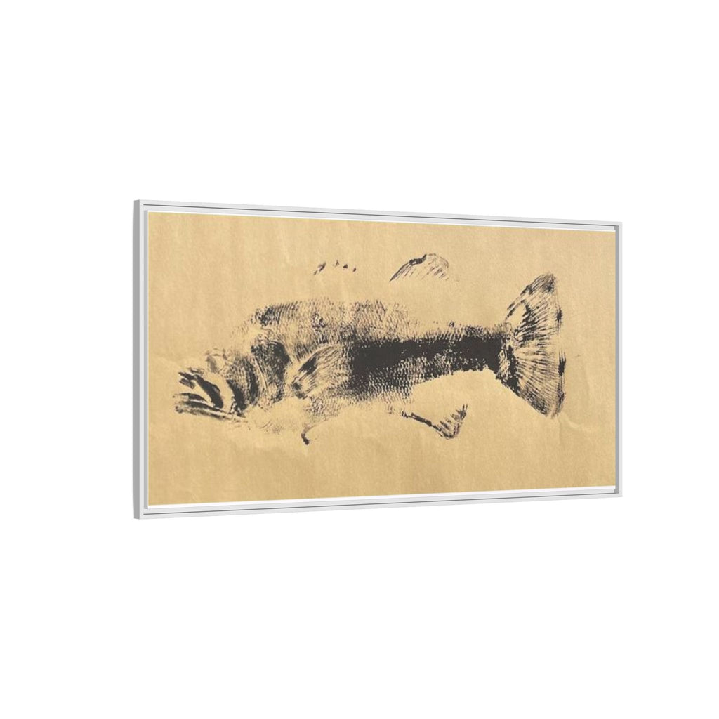 Gyotaku Fish Matte Canvas, Framed Gyotaku print by rubbing the body of an inked fish