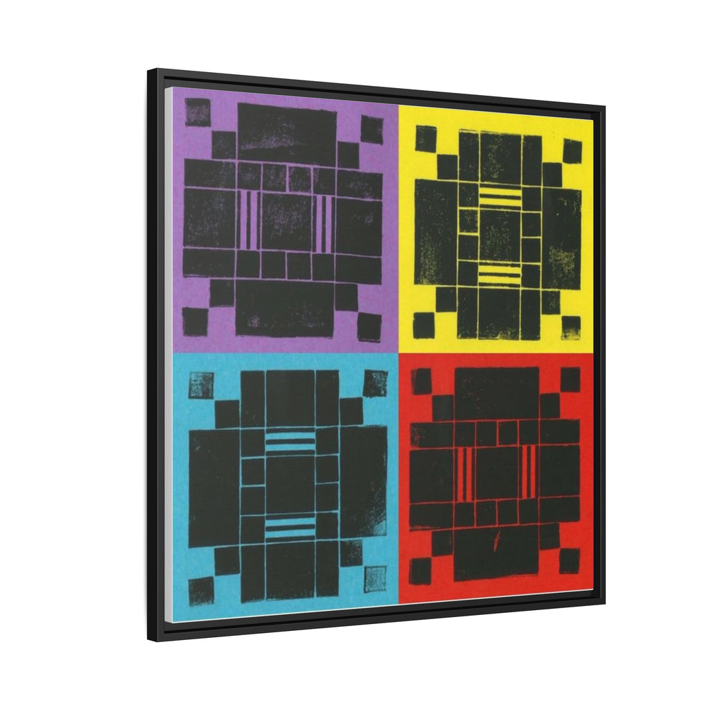 Printing With Legos Collagraph Matte Canvas, Framed