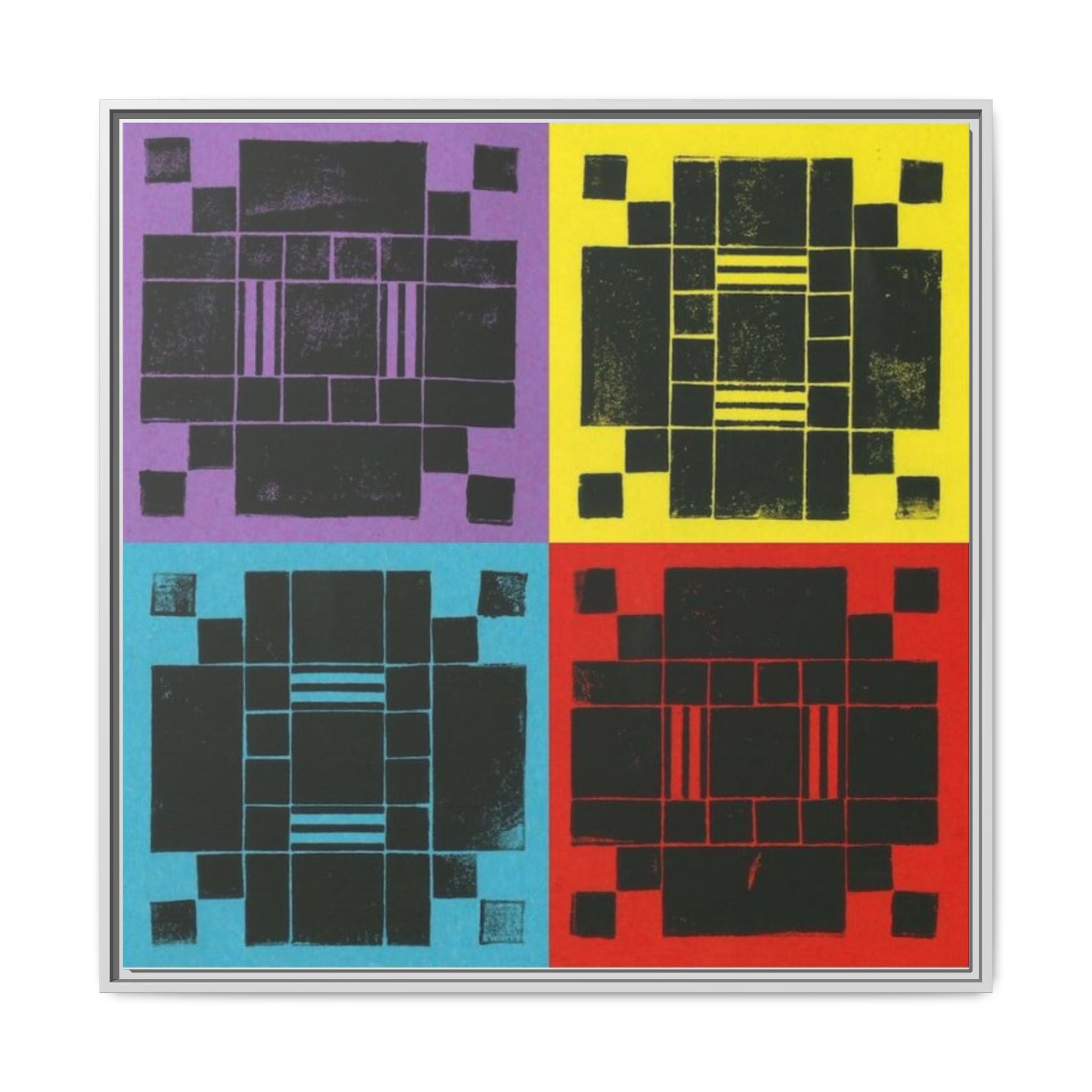 Printing With Legos Collagraph Matte Canvas, Framed