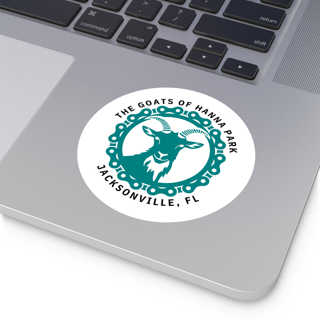 Mountain Bike Goat Round Vinyl Stickers