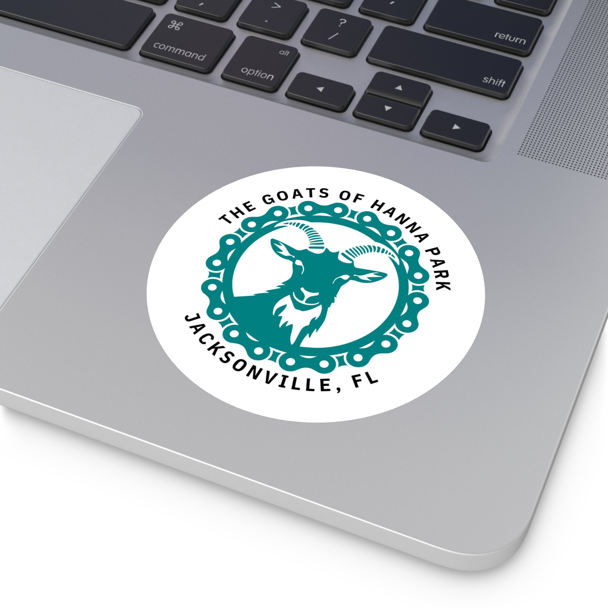 Mountain Bike Goat Round Vinyl Stickers