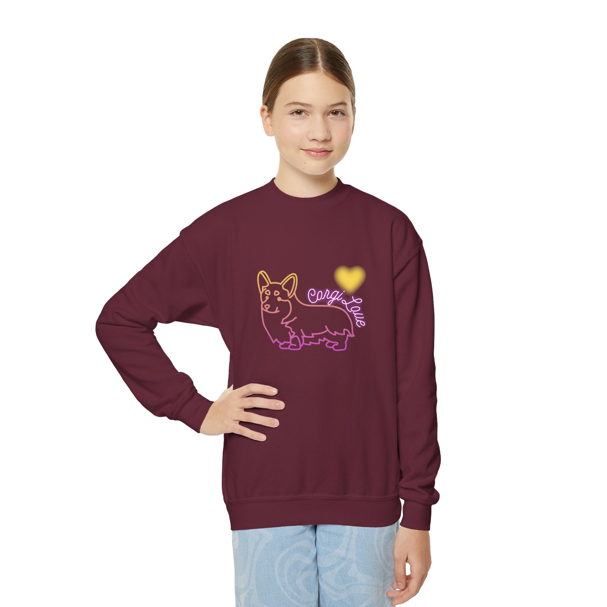 Corgi Love Youth Crewneck Sweatshirt