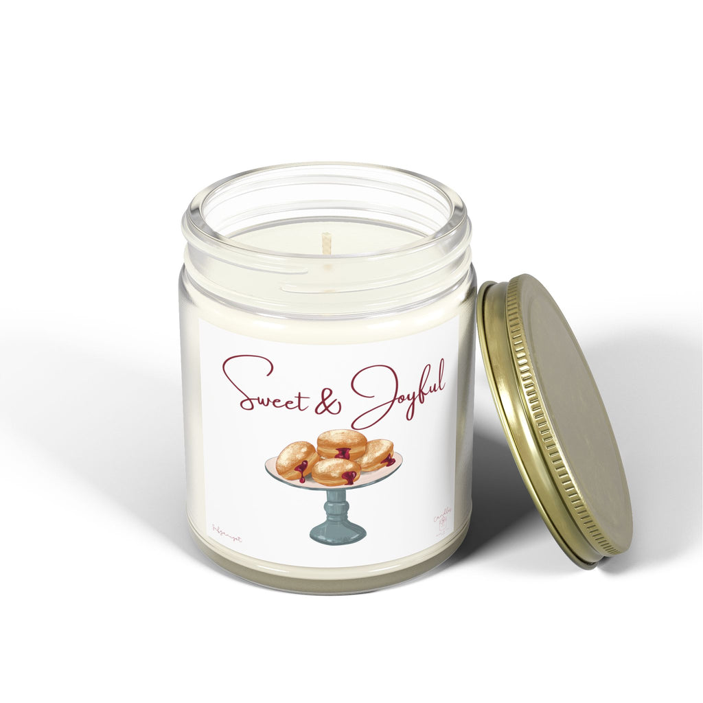 Hanukkah Scented Candles, Chanukah Sufganiyot Scented Candle for Hanukkah made of Coconut Apricot Wax (4oz, 9oz)