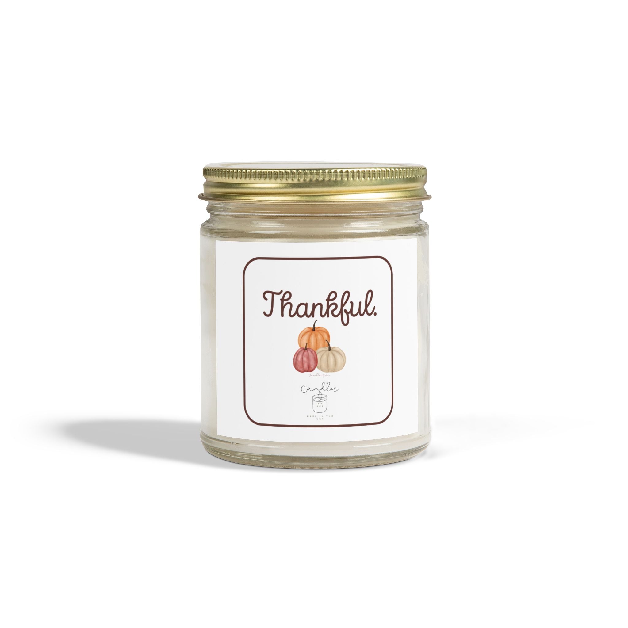Thankful Fall Candle Vanilla Bean Scent Fall Candle