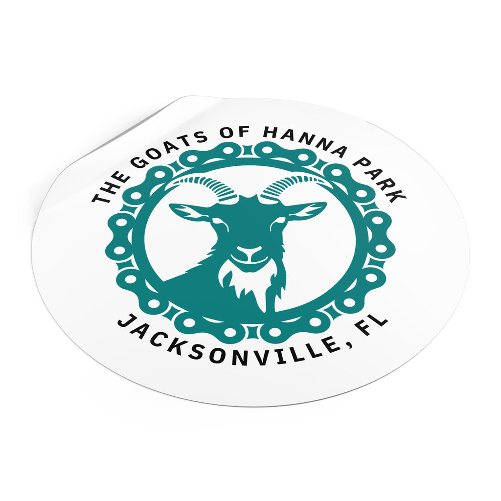 Mountain Bike Goat Round Vinyl Stickers
