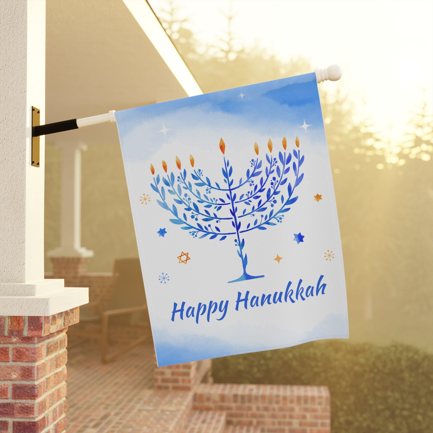 Happy Hanukkah House Flag or Garden Flag Hanukkah Flag