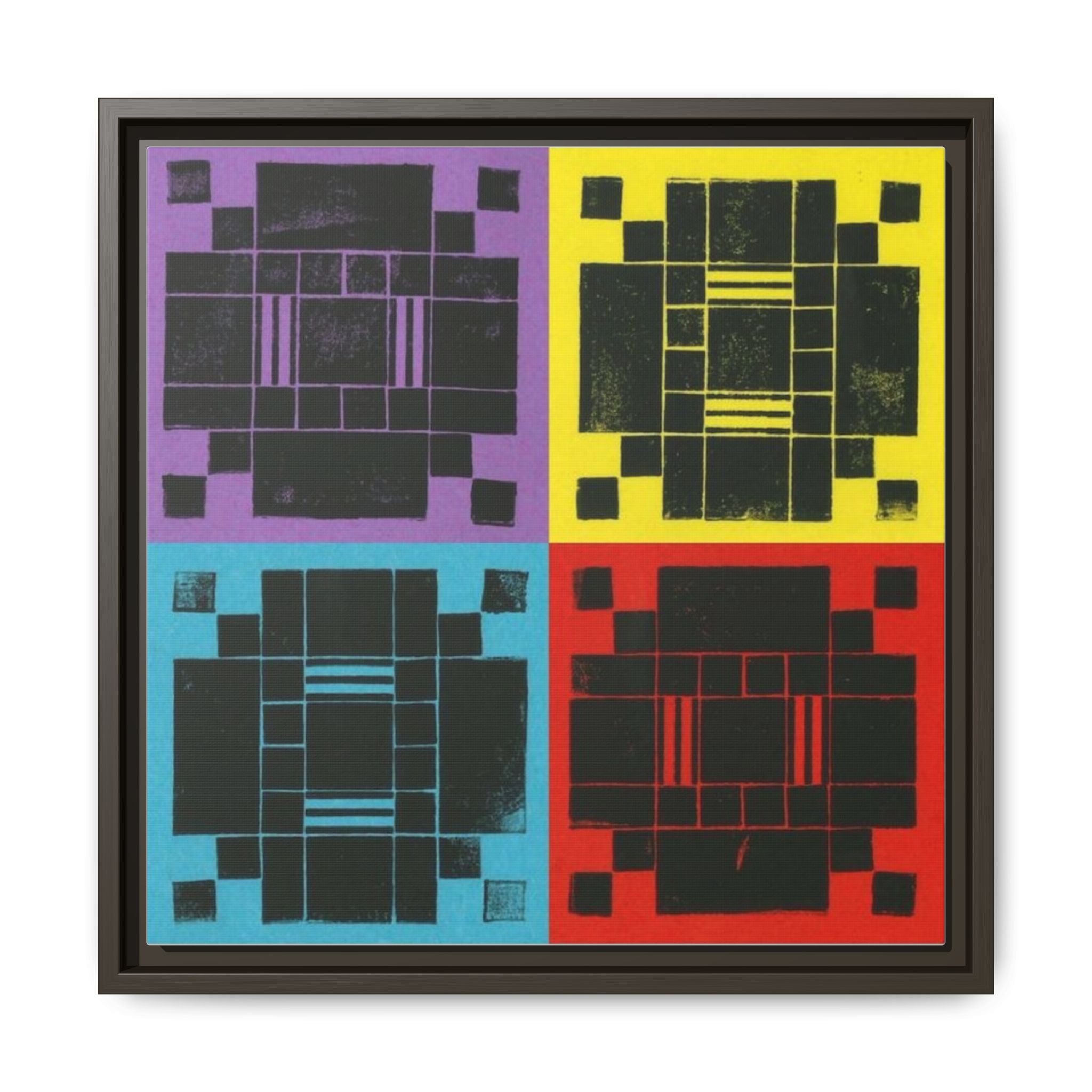 Printing With Legos Collagraph Matte Canvas, Framed