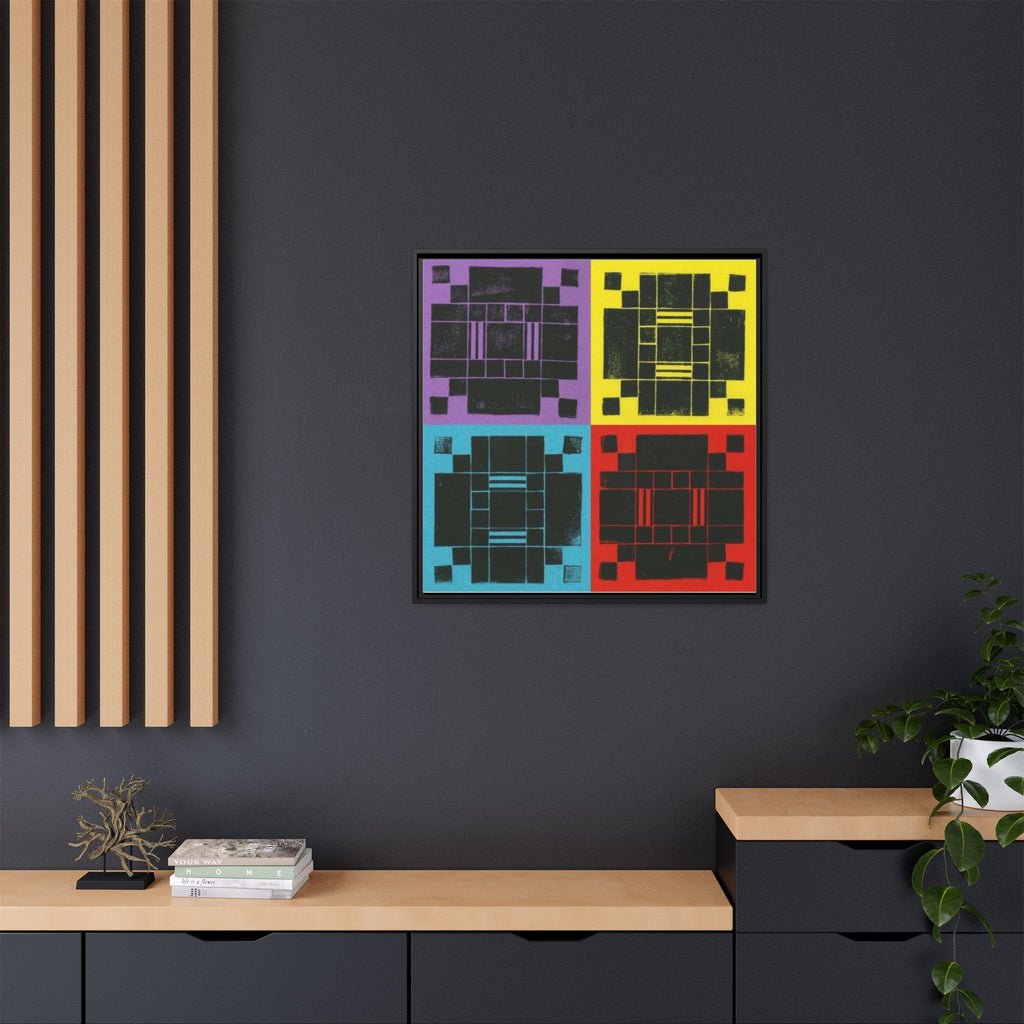 Printing With Legos Collagraph Matte Canvas, Framed