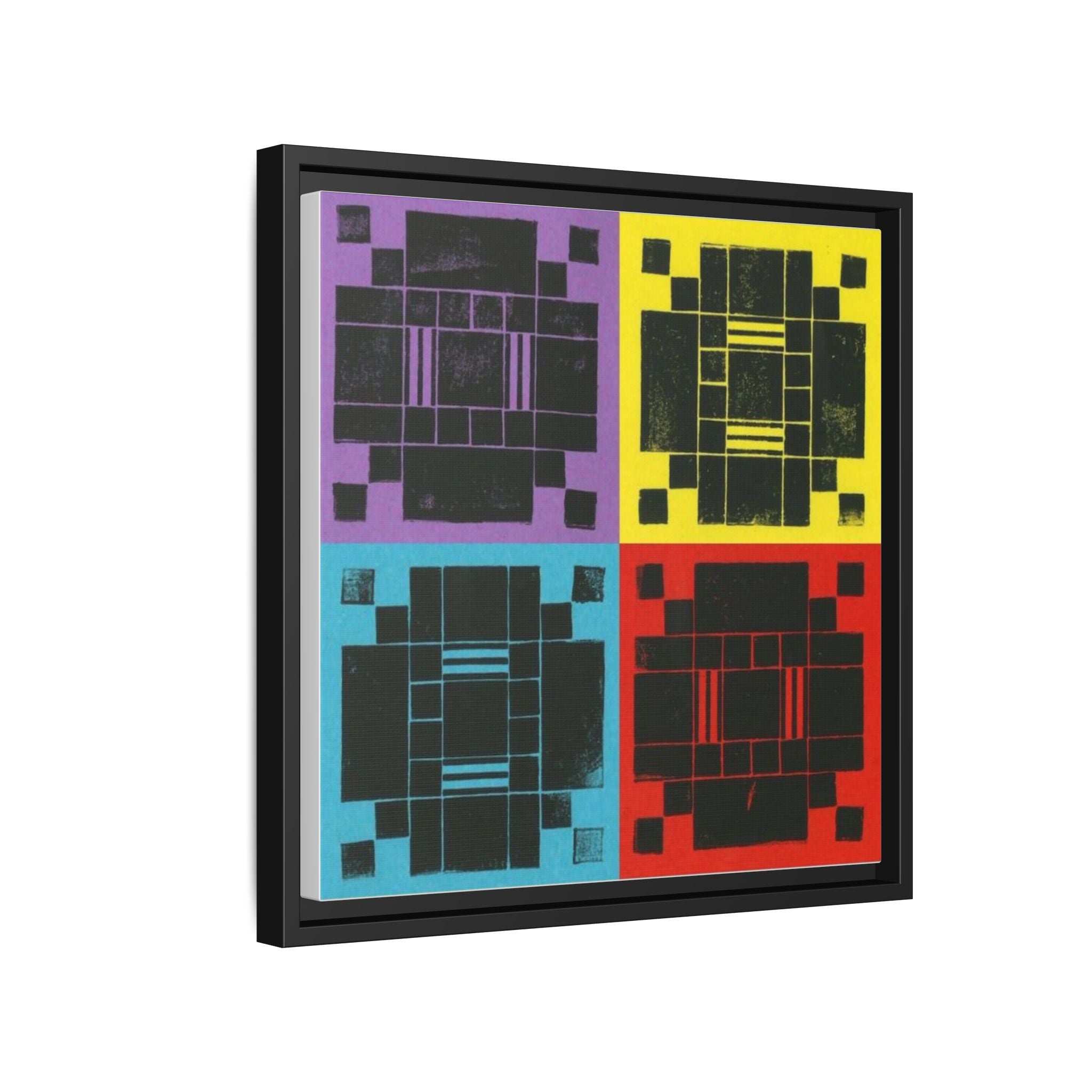 Printing With Legos Collagraph Matte Canvas, Framed