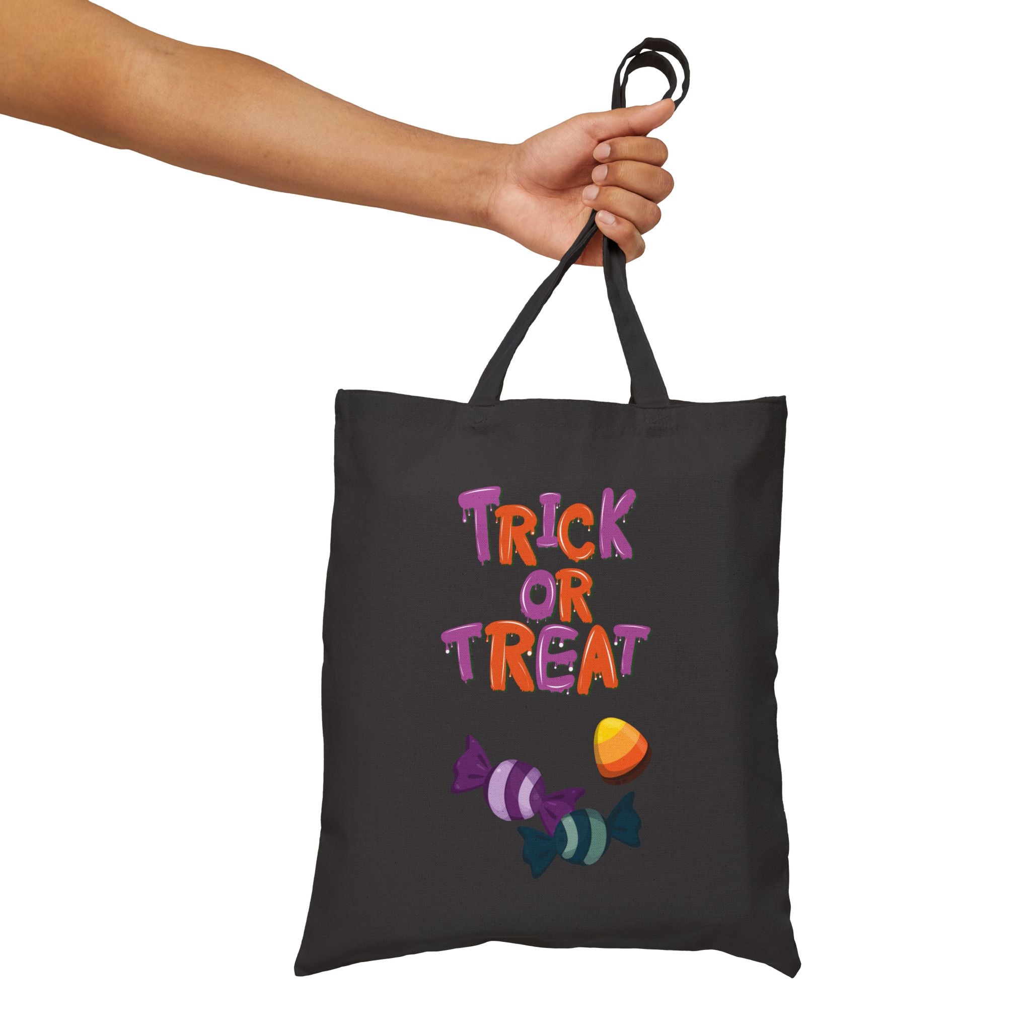 Trick or Treat Bag for Halloween Bag for Candy Bag for Halloween Cotton Canvas Tote Bag