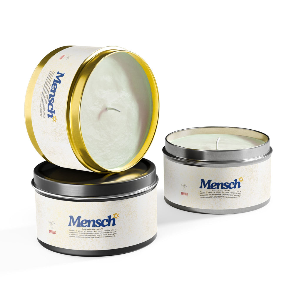 Mensch Appreciation Candle Gift, Jewish Thank You Tin Candles, Handmade in USA Gratitude Mensch Candle Jewish Gift