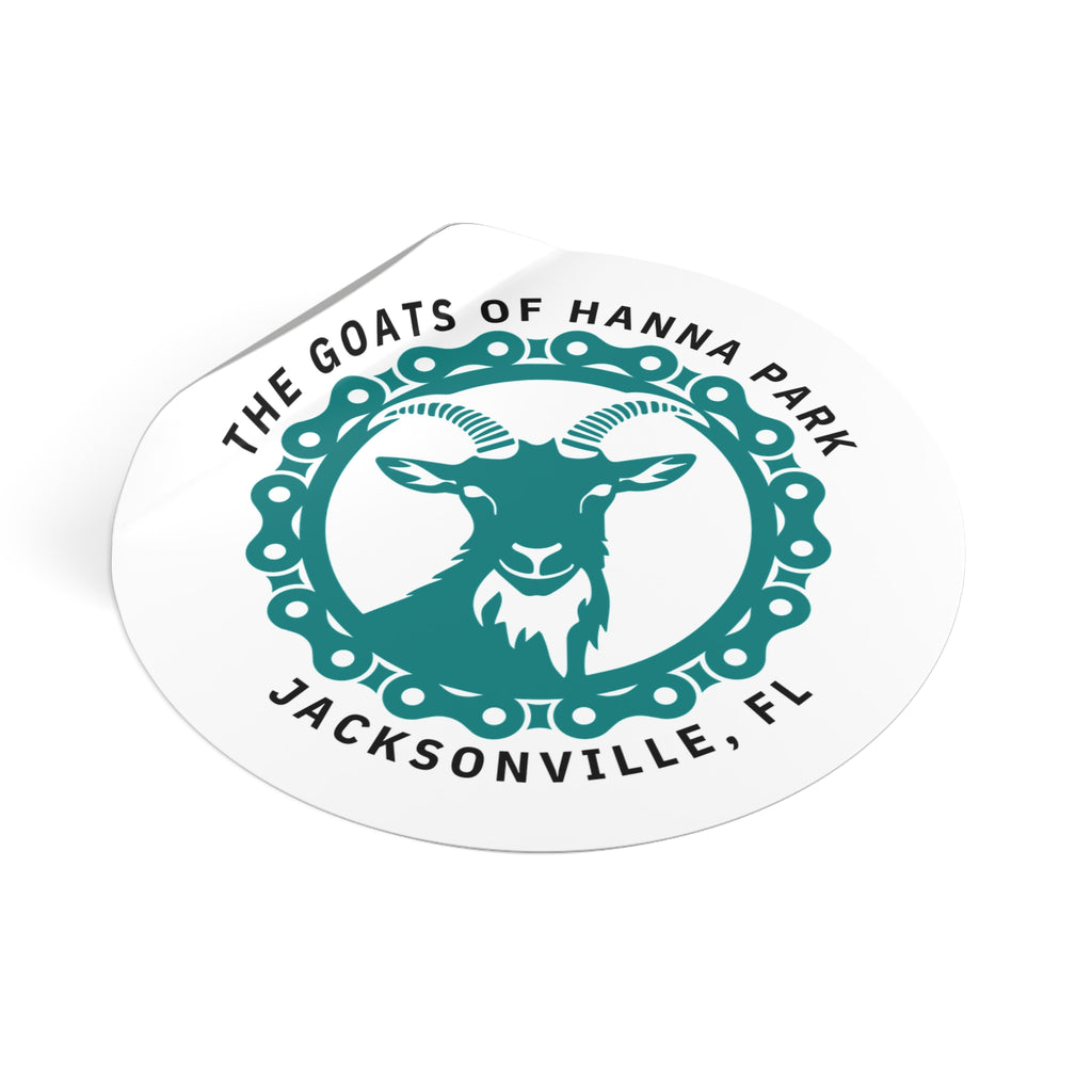 Mountain Bike Goat Round Vinyl Stickers