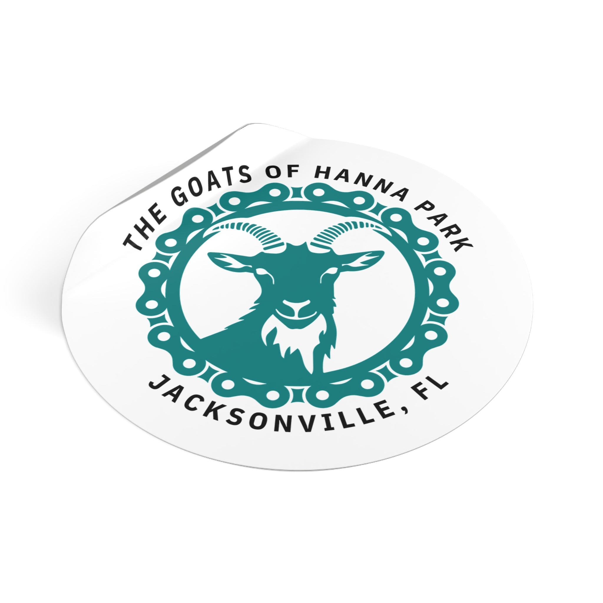 Mountain Bike Goat Round Vinyl Stickers