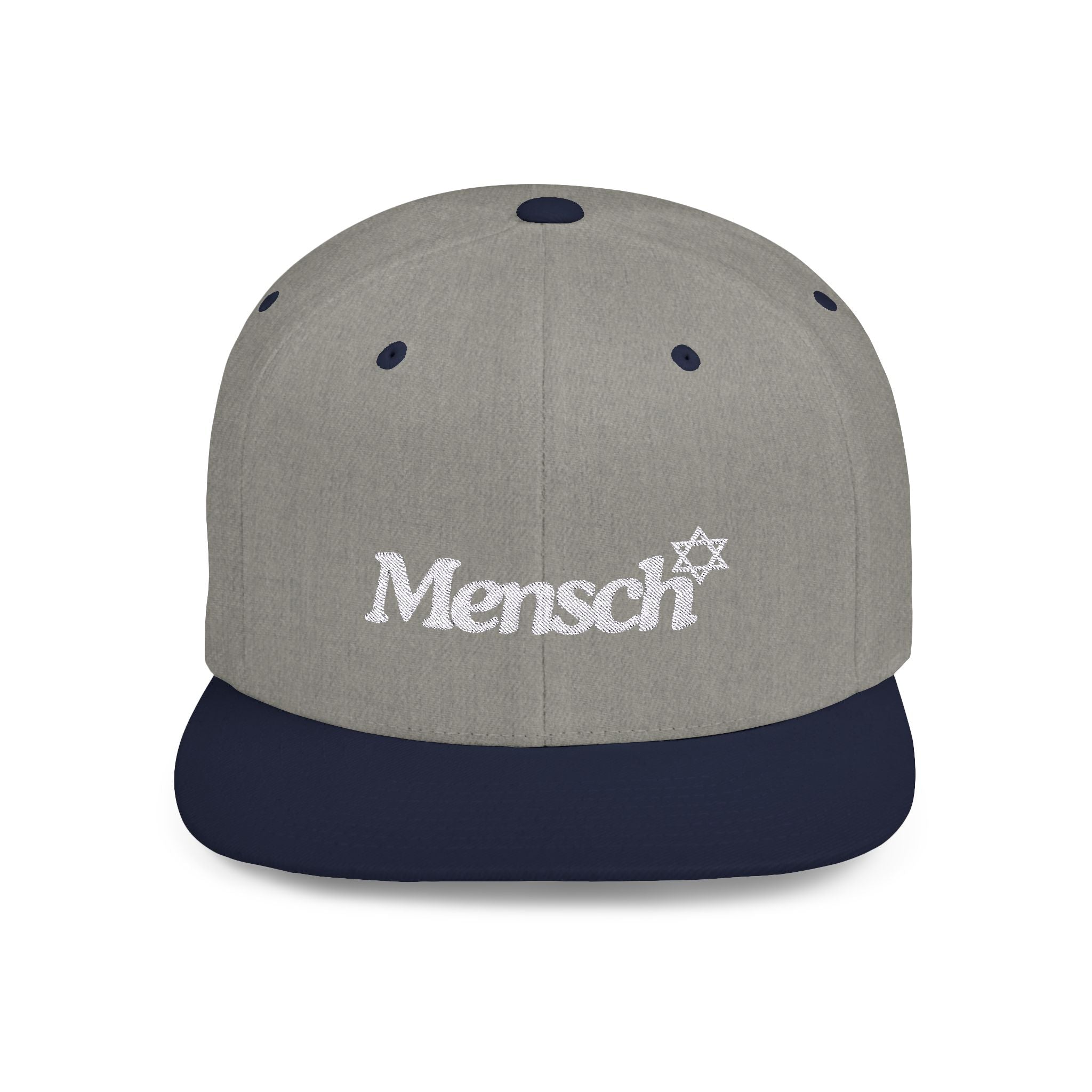 Mensch Flat Bill Snapback Jewish Hat Gift for Mensch