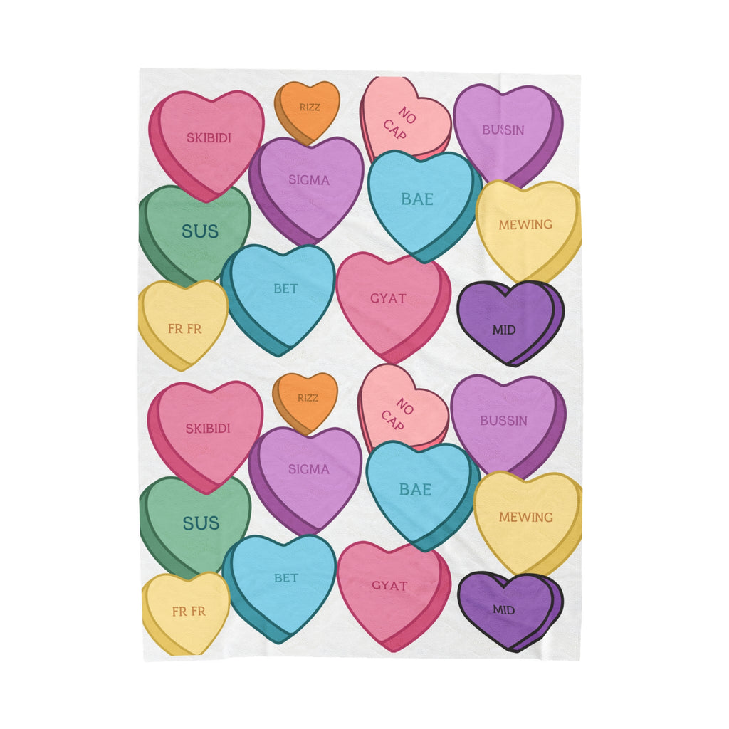 Candy Heart Valentines Velvet Soft Blanket Cozy Up in Style This Valentines Day