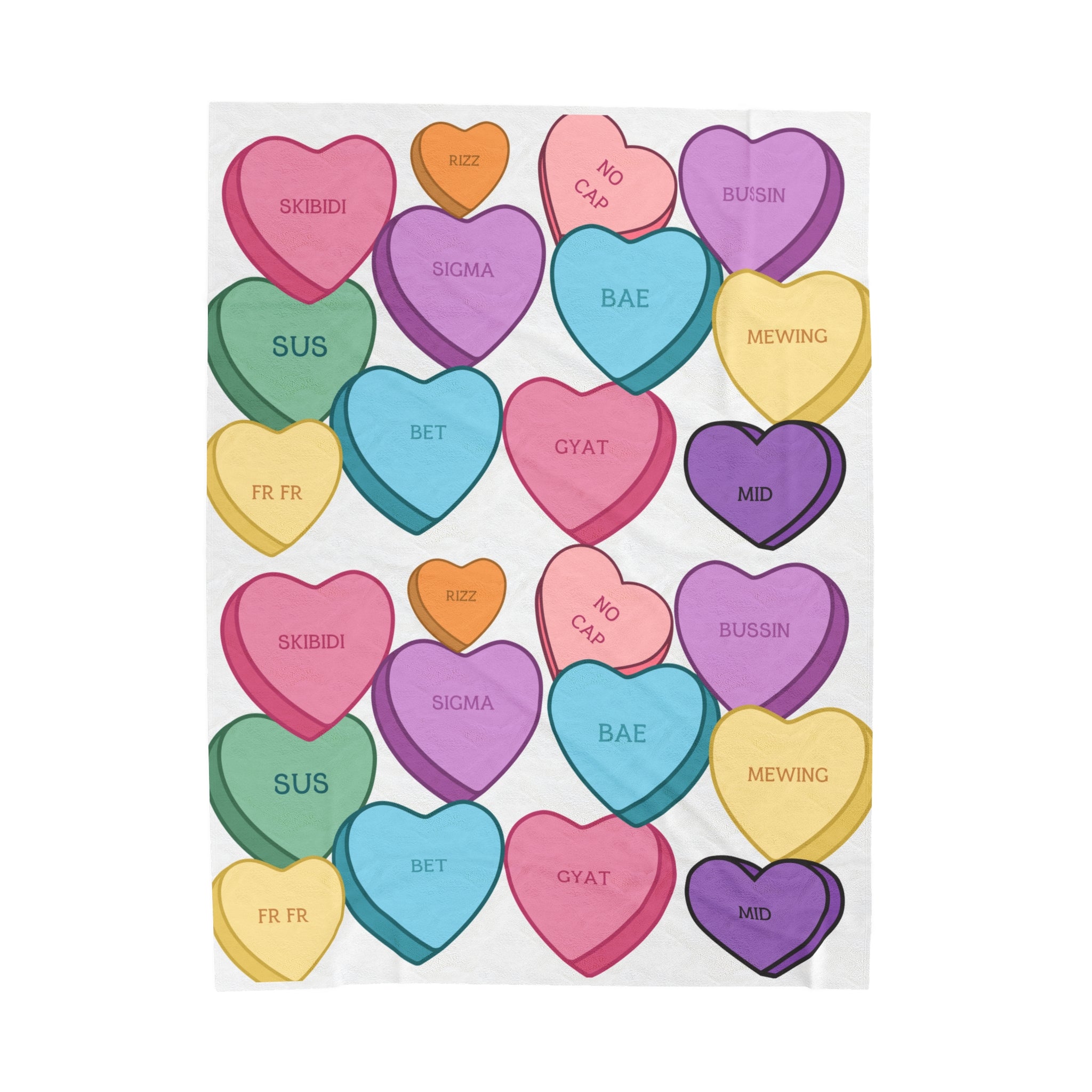 Candy Heart Valentines Velvet Soft Blanket Cozy Up in Style This Valentines Day