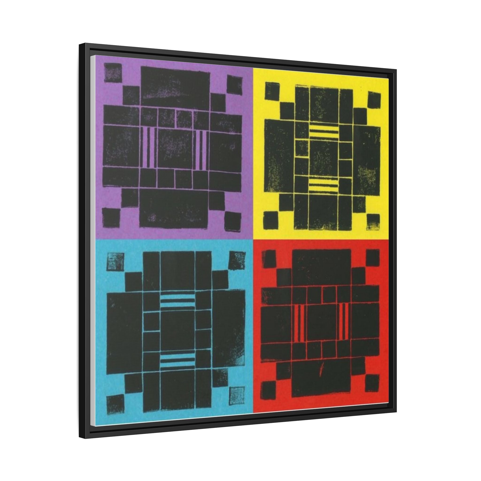 Printing With Legos Collagraph Matte Canvas, Framed