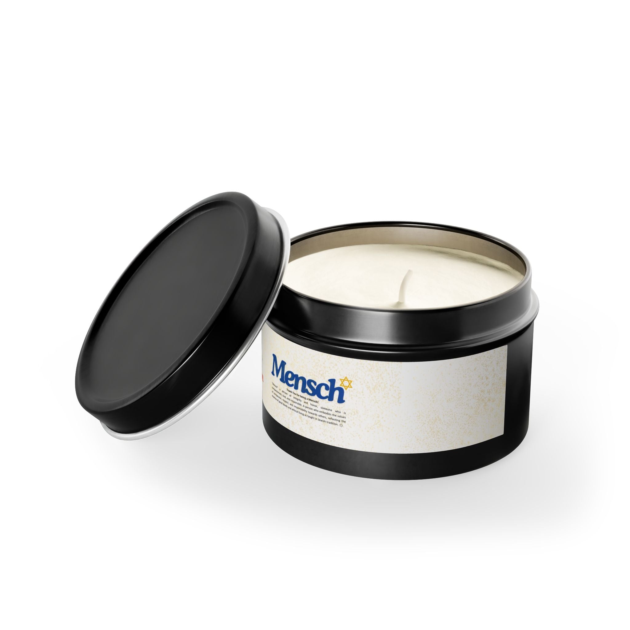 Mensch Appreciation Candle Gift, Jewish Thank You Tin Candles, Handmade in USA Gratitude Mensch Candle Jewish Gift