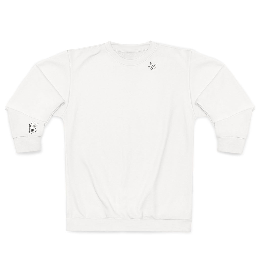 Custom Jewish Mom Unisex Sweatshirt with Child(ren) Names - White Crewneck - Classic Fit