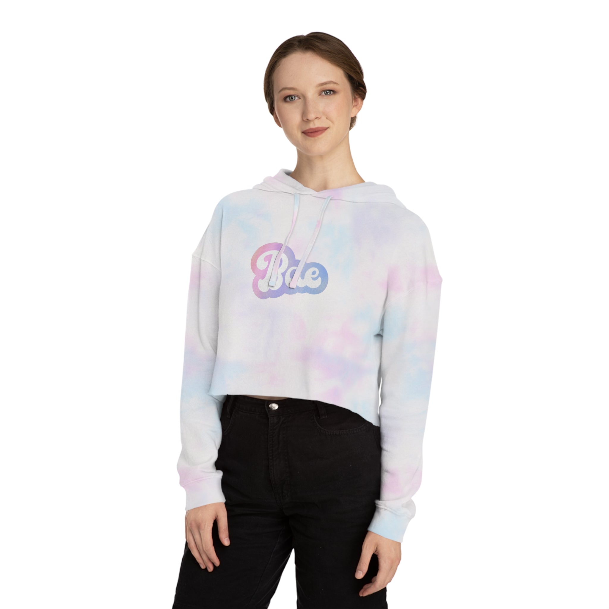 Bae Bestie Bae Gift for BAE Cropped Sweatshirt with  Hood