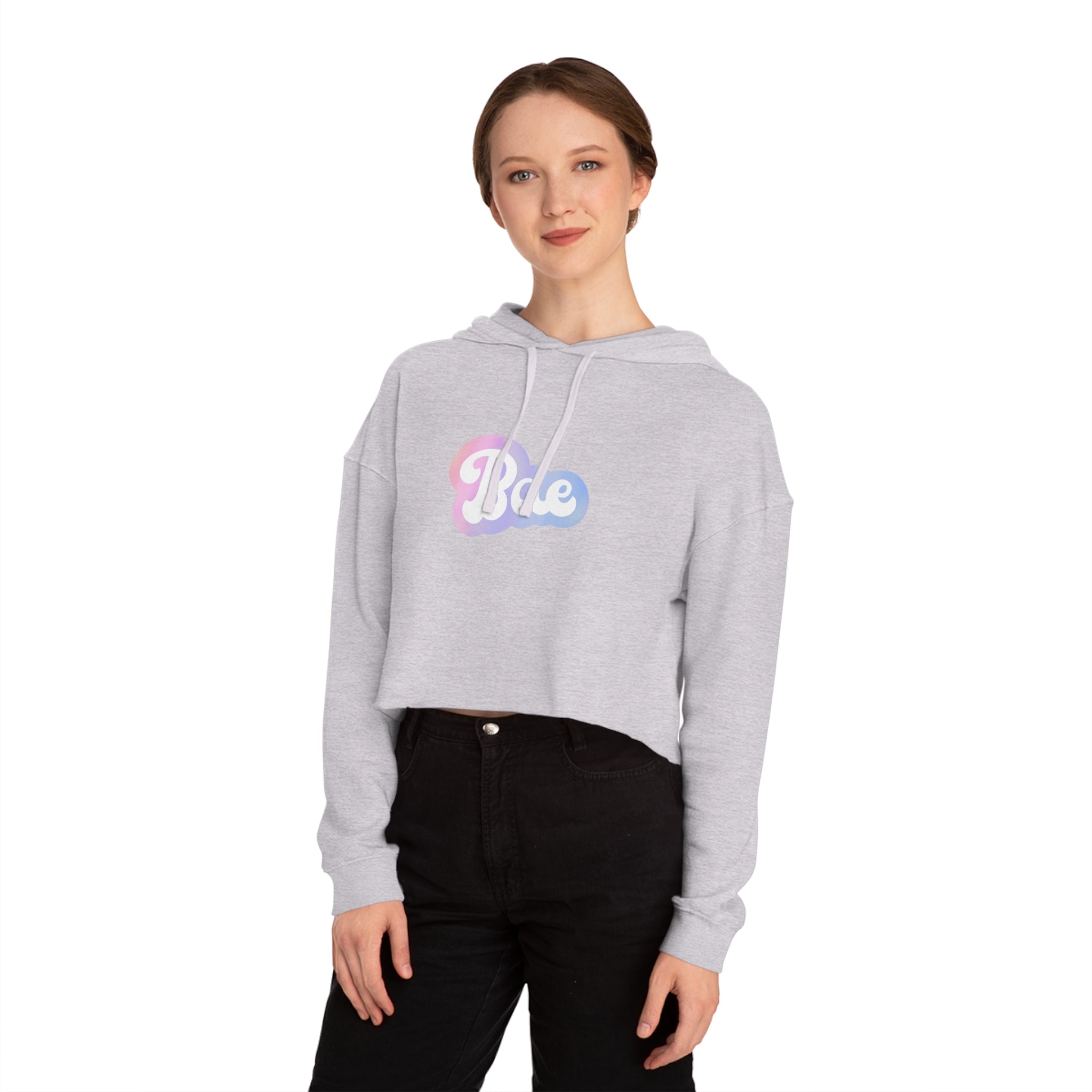 Bae Bestie Bae Gift for BAE Cropped Sweatshirt with  Hood