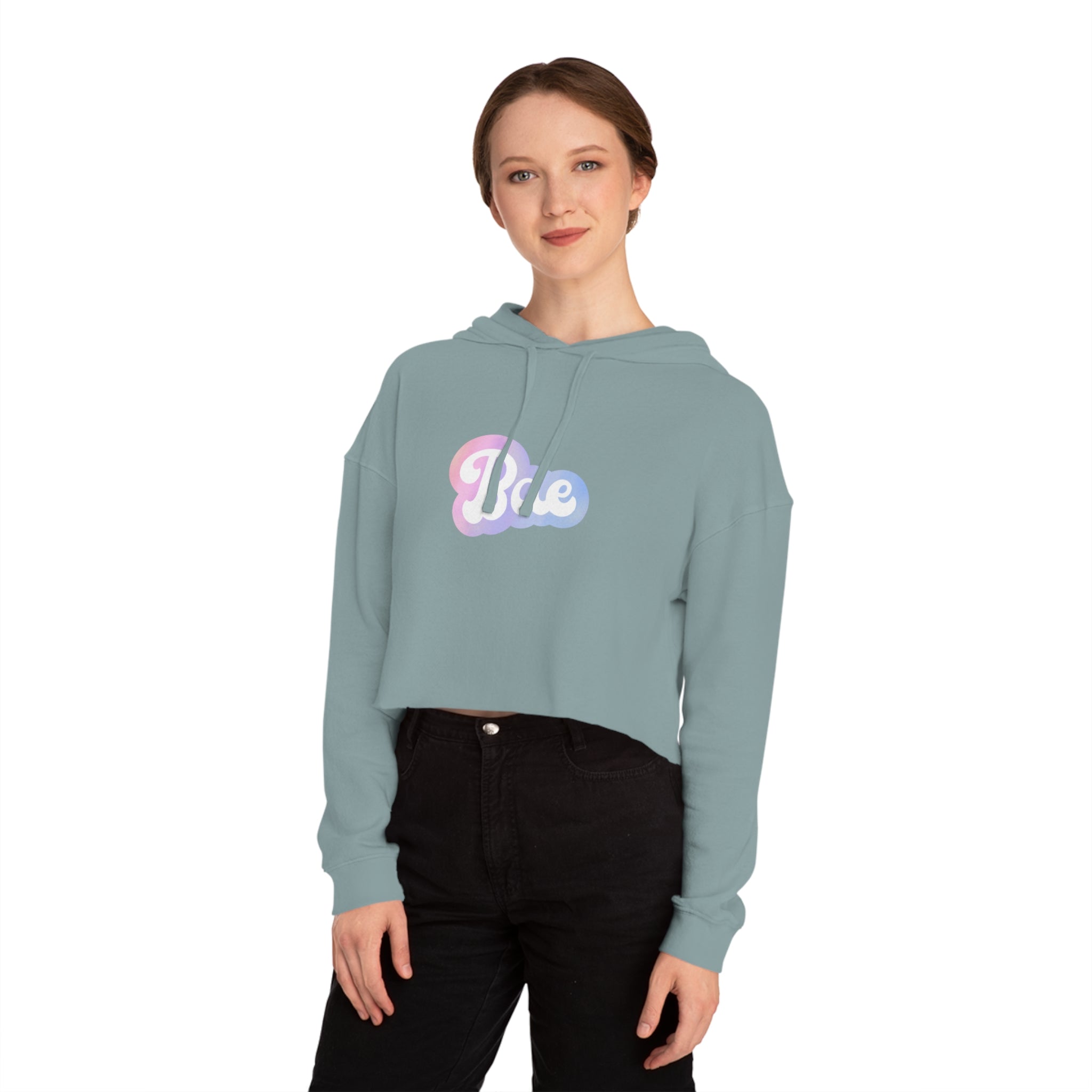 Bae Bestie Bae Gift for BAE Cropped Sweatshirt with  Hood