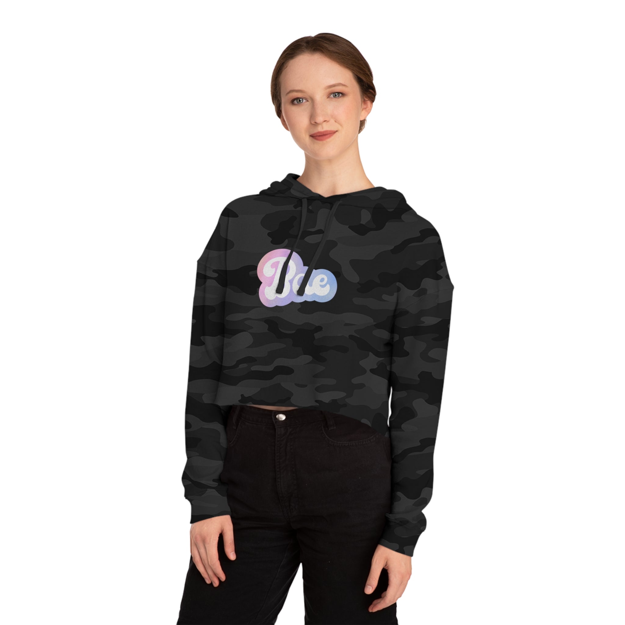 Bae Bestie Bae Gift for BAE Cropped Sweatshirt with  Hood
